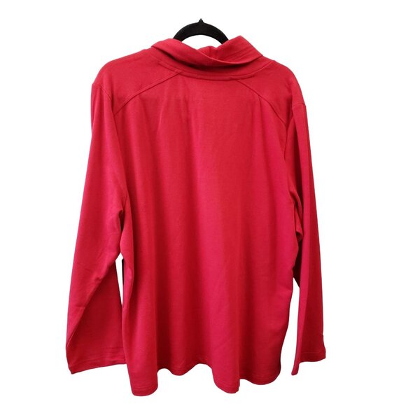 Karen Scott Cowl Neck Shirt Top Women's LARGE Red Soft Relaxed Oversized Fit NEW - Picture 6 of 10